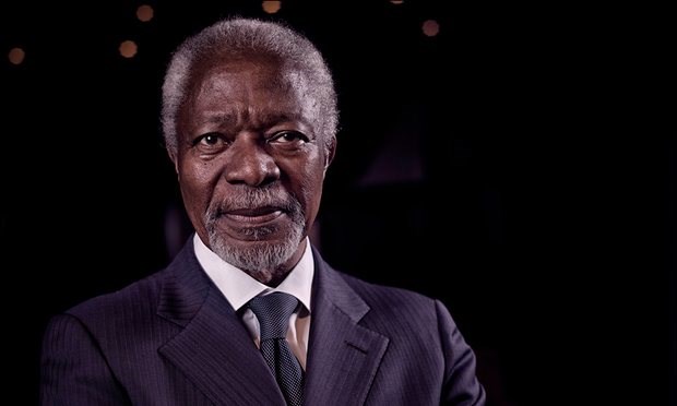 Kofi Annan, who says Africa was previously the ICC’s most enthusiastic supporter. Photograph: Sarah Lee for the Guardian